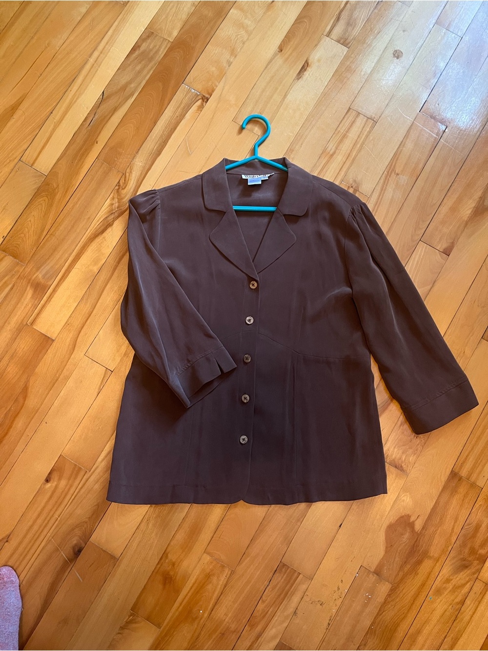 Vintage Brushed Silk 80s Button-Front Blouse